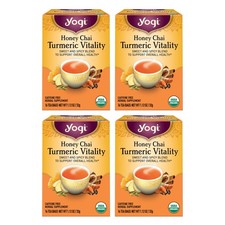 Yogi Tea Honey Chai Turmeric Vitality Tea - 16 Tea Bags per Pack 4 Packs - ...