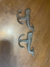 Cast Iron Sperm Whale Double Wall Hook Nautical Key Towel Coat Hanger Lot Of 2