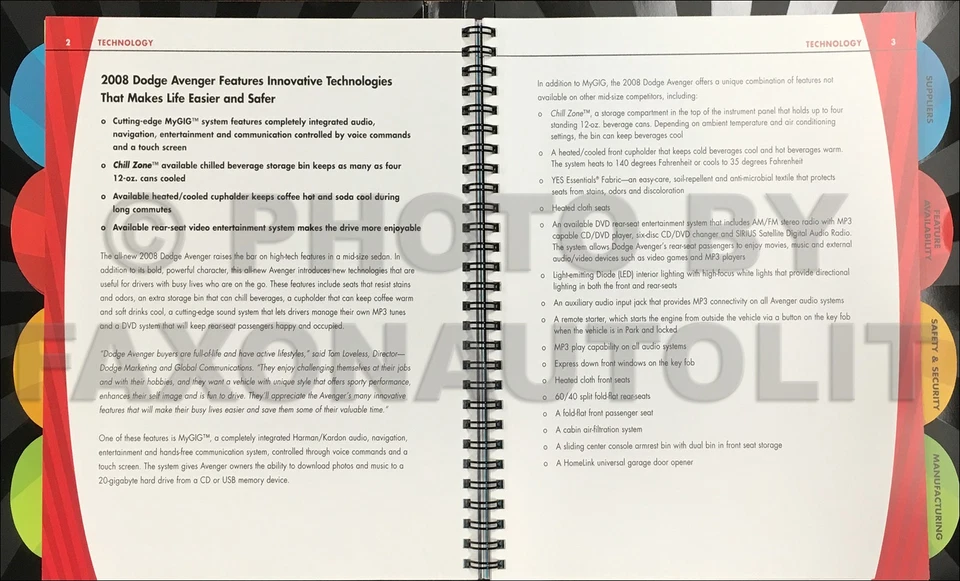 2008 Dodge Avenger Pulsar Kit Marketing Story Imagen CD Gafas Producto Launch - Imagen 2 de 2