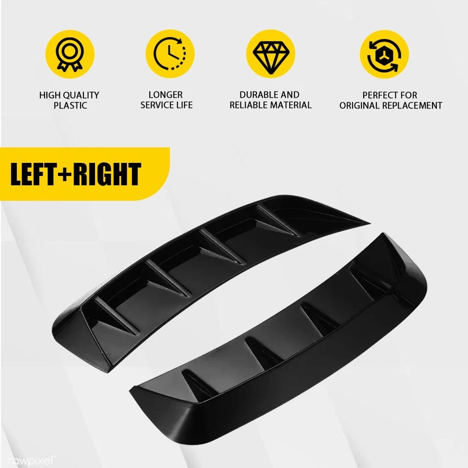 2X Sport Black Side Fender Air Vents Wing Cover Trim Car Accessories Universal Y - Image 4 of 4