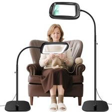 Floor Magnifying Glass 30X 10X Extra Large 60 LED 5 Color Modes Light and Stand
