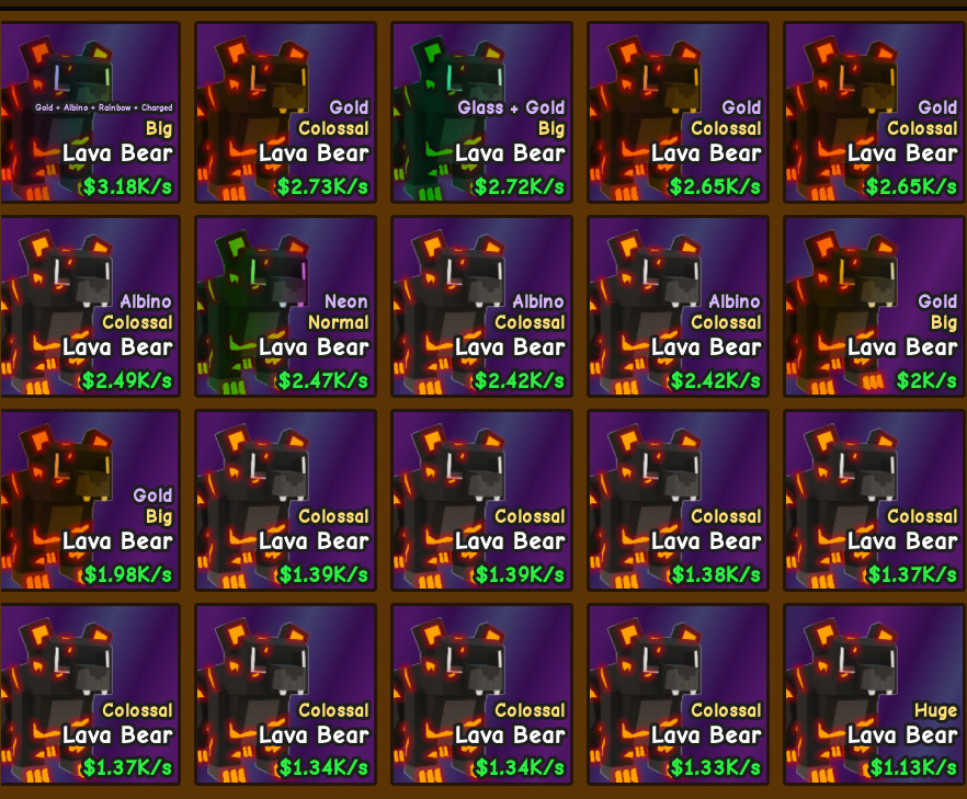20pcs Lava bear PACKAGE DEAL Catch and tame