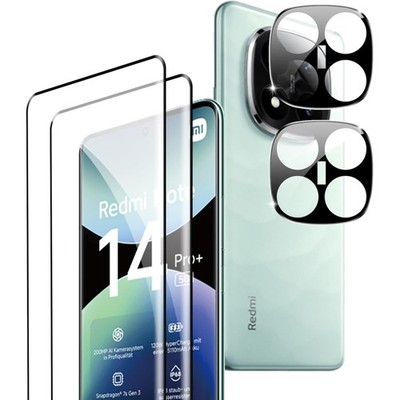Xiaomi Redmi Note 14 Pro Plus 5G Schutzfolie 2 Stück 9H Glas Kameraschutz