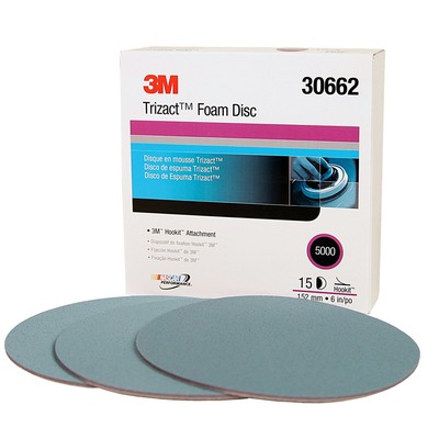 3M 30662 Trizact Hookit Foam Disc 6 inch P5000 Grit (1 Box/15 Discs)