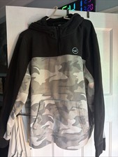 Hollister XL mens Hoodie Grey Camouflage Half Zip