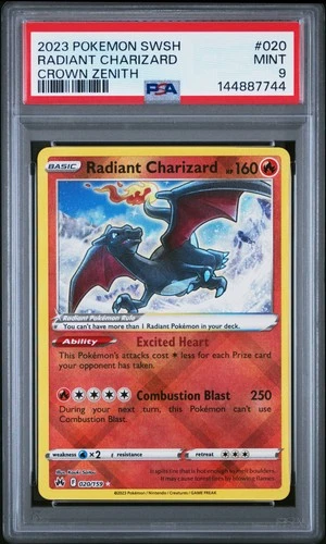 New Listing2023 Pokemon Sword And Shield Crown Zenith #020 Radiant Charizard PSA 9