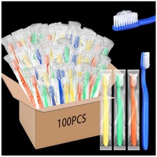 Compact Travel Toothbrushes - Soft Bristle Set - 100 Count