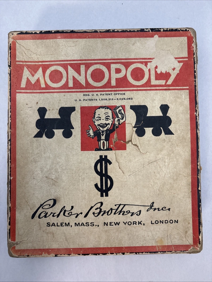 Jeu de société Monopoly vintage 1957 par Parker Brothers - Ensemble