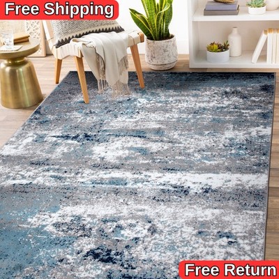 Rugshop Area Rug Distressed Abstract Watercolor Living Room Rugs Bedroom Carpet