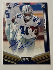 2019 Panini Playoff Rookie Signatures Autograph #290 Mike Weber Rc Auto