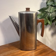 Vintage Russell Hobbs 3008 Coffee Percolator Stainless Teak MCM Prop NO CABLE