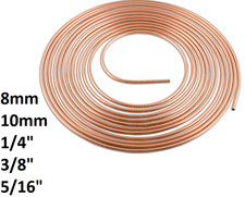 Copper Tubing - Plumbing / Boiler - PRICED PER METRE 8mm 10mm 1/4" 3/8" 5/16"