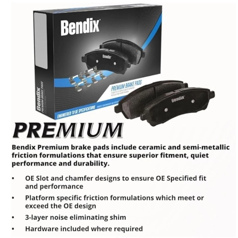 Pastillas de freno traseras de cerámica Bendix Premium SBC1157 Hyundai Accent, Elantra, ix35 Foto 2 de 4