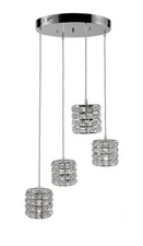 Artistry Lighting 13"x41" Polished Chrome 4-Light Cylinder Crystal Pendant Light