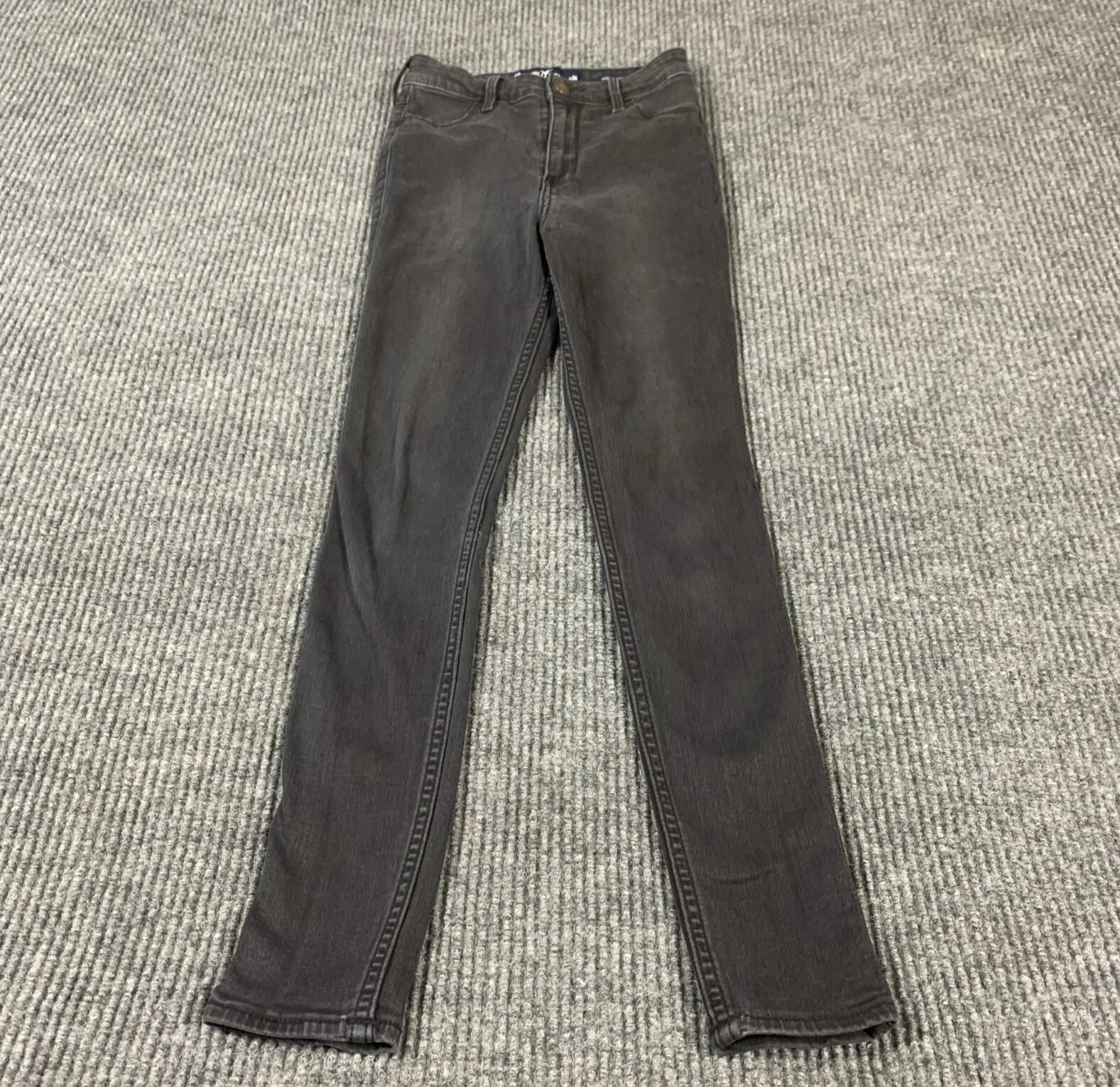 Hollister Jeans Womens 0 R Black Denim Skinny Ultra High Rise Legging Stretch
