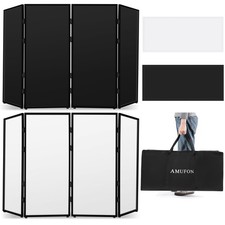DJ Facade Booth, DJ Stand Portable Event Cover Screen with Foldable 4 Detachable