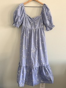 knee length dresses for ladies Farm Rio 3D Floral Linen Midi Dress