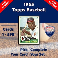 1965 Topps Baseball Card Singles – Complete Your Set – Pick Your Card – #1 – 598