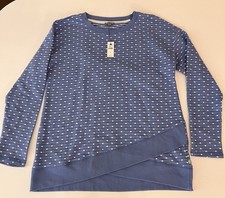 NWT T By Talbots Blue And White Polka Dot Sweater Size Small