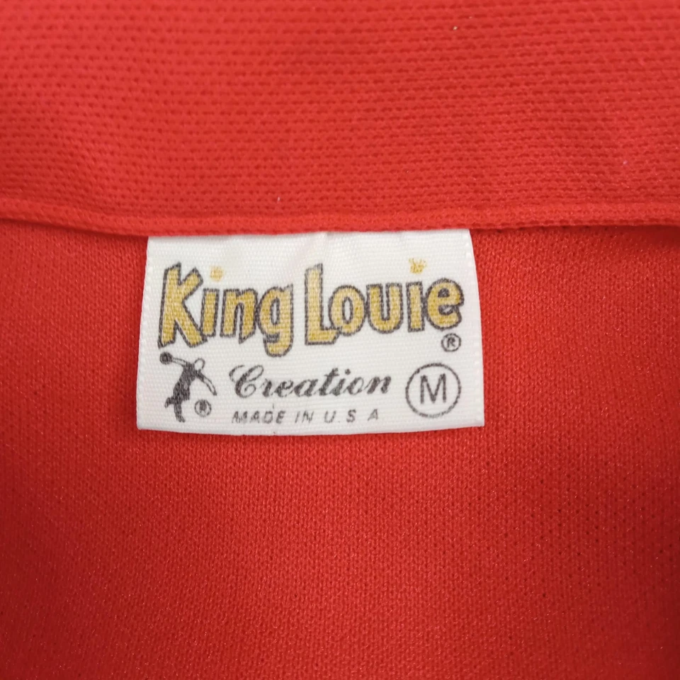 Camisa de Bowling King Louie De Colección Para Hombres Mediana Roja Bolsillo Royalton Lanes Hecha en EE. UU. Foto 3 de 4
