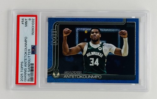 2025 Topps Giannis Antetokounmpo Blue Sandglitter SP PSA 9 Pop 1 Bucks