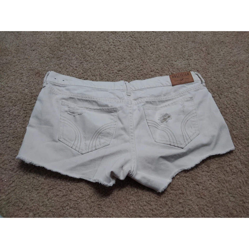 Pantalones cortos de mezclilla blancos Y2K Hollister talla 9 Foto 2 de 4