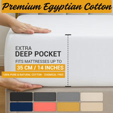 Cotton Fitted Sheet Extra Deep Egyptian Cotton Fitted Bed Sheet Double King Size