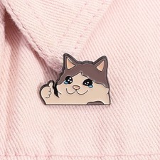 Cute Cat Enamel Pin Brooch Kawaii Funny Lapel Badge for Backpack Cat Lovers Gift