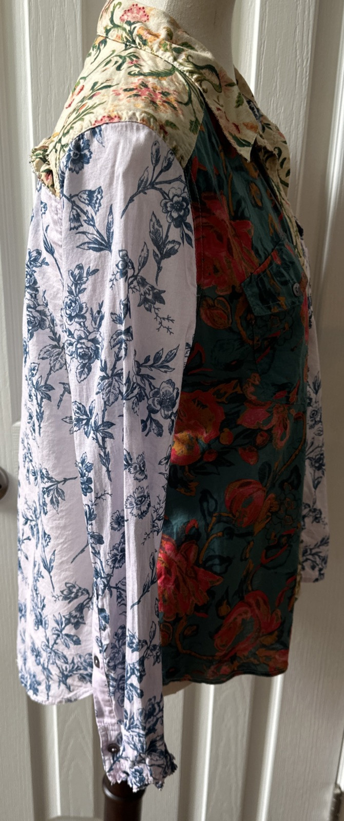 Sundance Floral Ease Patchwork Ruffle Long Sleeve… - image 9