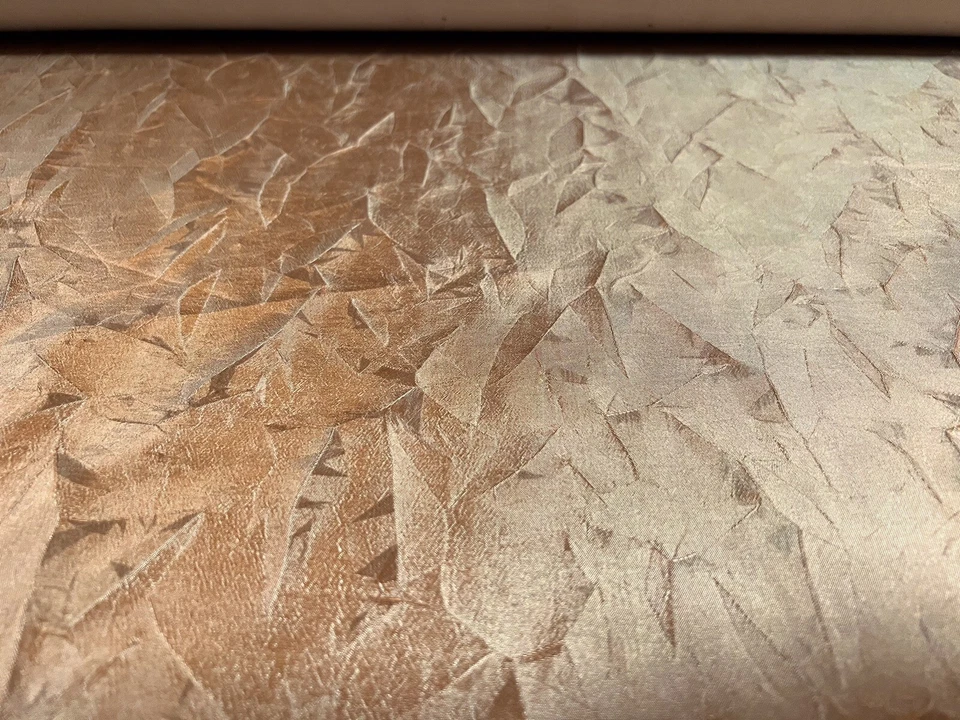 Tela de vestir tejida de tafetán, por metro - diseño de hoja prensada - caramelo de 2 tonos Foto 3 de 3