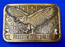 Freedom Is Not Free American Eagle Stars Patriotic Belt Buckle-2014 Sponsor