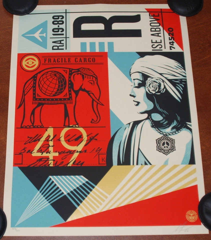 Shepard Fairey Art Print Fragile Cargo S/# 650 Obey Poster Andre Giant Serigraph - Image 3 of 4