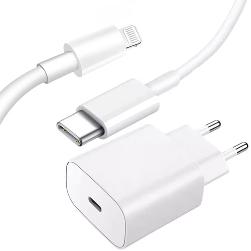 Ładowarka 20W + kabel ładujący USB-C do iPhone 11,12,13,14 PRO iPad Adapter Zasilacz - Zdjęcie 1 z 24
