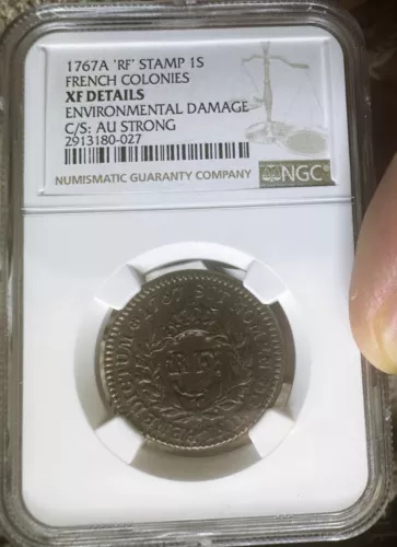 1767A RF Stamp 1S French Colonies NGC EX Details C/S AU Strong