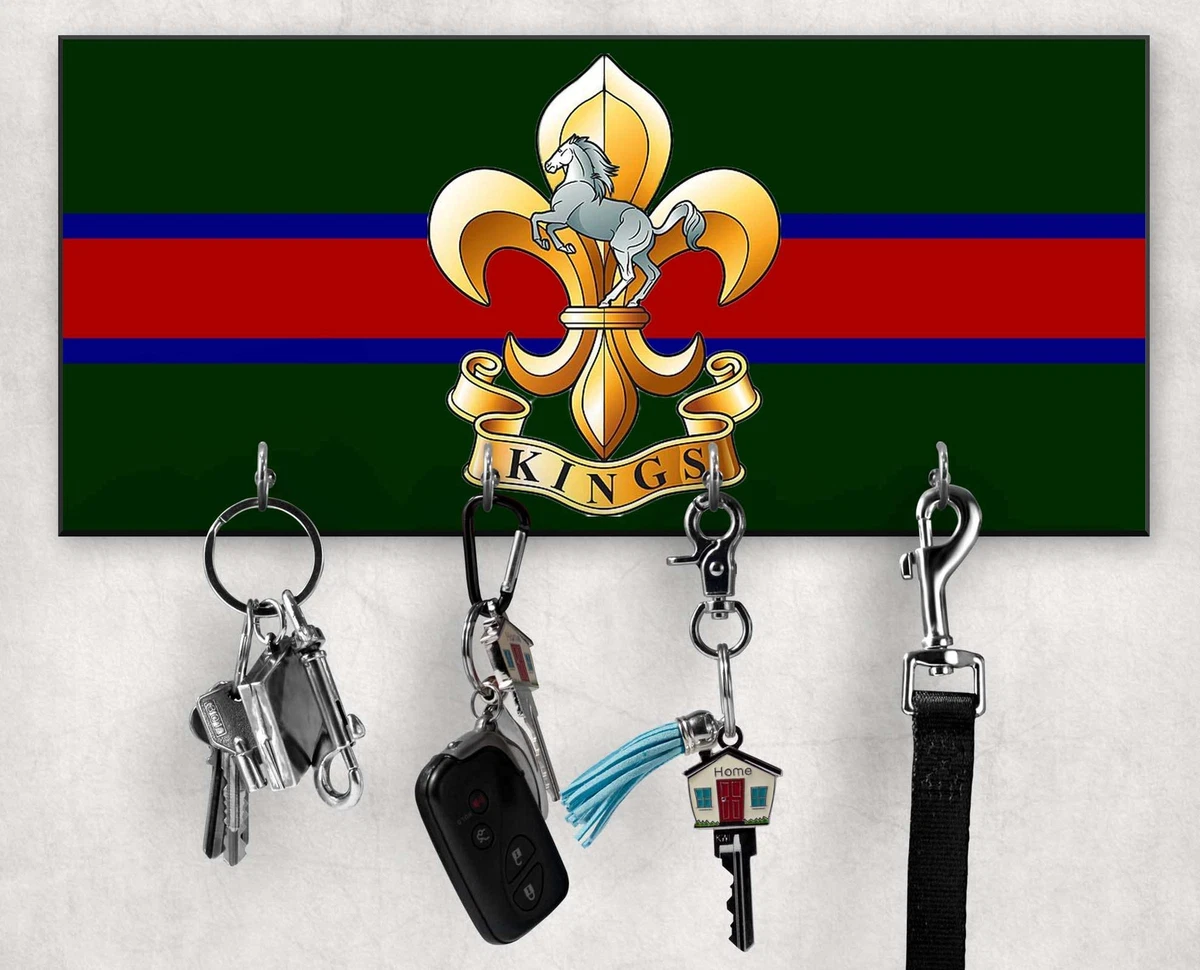 Kings Regiment Wooden Key Holder Hook Military Gift Idea
