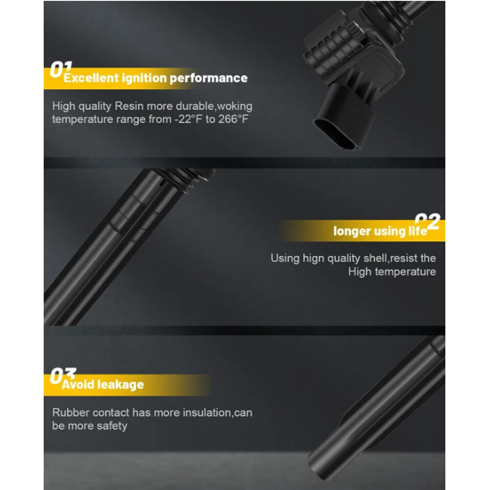 4X Bobinas de encendido + 4X Bujías de iridio para Volkswagen Jetta Audi A4 Q5 UF765 Foto 4 de 4