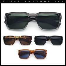 Mens Narrow Rectangle Vintage Style Bohemian Plastic Fashion Sunglasses