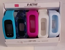 B-Fit Interchangeable Watch Fitness Tracker 5 Bands No Apps Needed