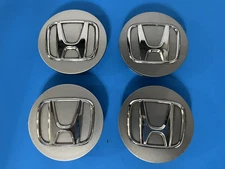 HONDA GENUINE FACTORY ORIGINAL OEM SILVER CENTER CAPS SET 44732-SJC-A5000