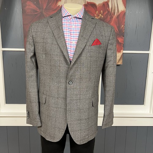 Joseph Abboud Sport Coat Blazer Jacket Modern Fit Mens 44R Wool Brown Flannel - Picture 2 of 12