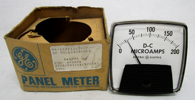 NEW GENERAL ELECTRIC 50-162111EAEA2 MICROAMPS PANEL METER