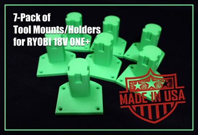 7-Pack Wall Mount Tool Holder For RYOBI 18V ONE+ Tools – Improved Version, USA-Made