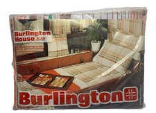 Vintage BURLINGTON HOUSE Cal King Fitted Sheet Made In USA No Iron Percale Plaid
