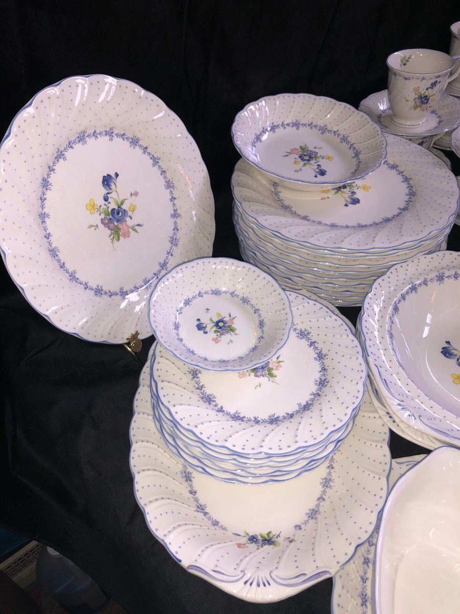 Blue Peony by Nikko 62pc Fine Porcelain Tableware Set Japan