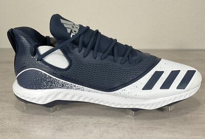 Adidas Icon V Bounce Metal Baseball Cleats Sz 17 Navy White  display picture 2