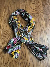 NWOT Vintage Romano Shawls Multicolor Crinkle Scarf 24” X 66”