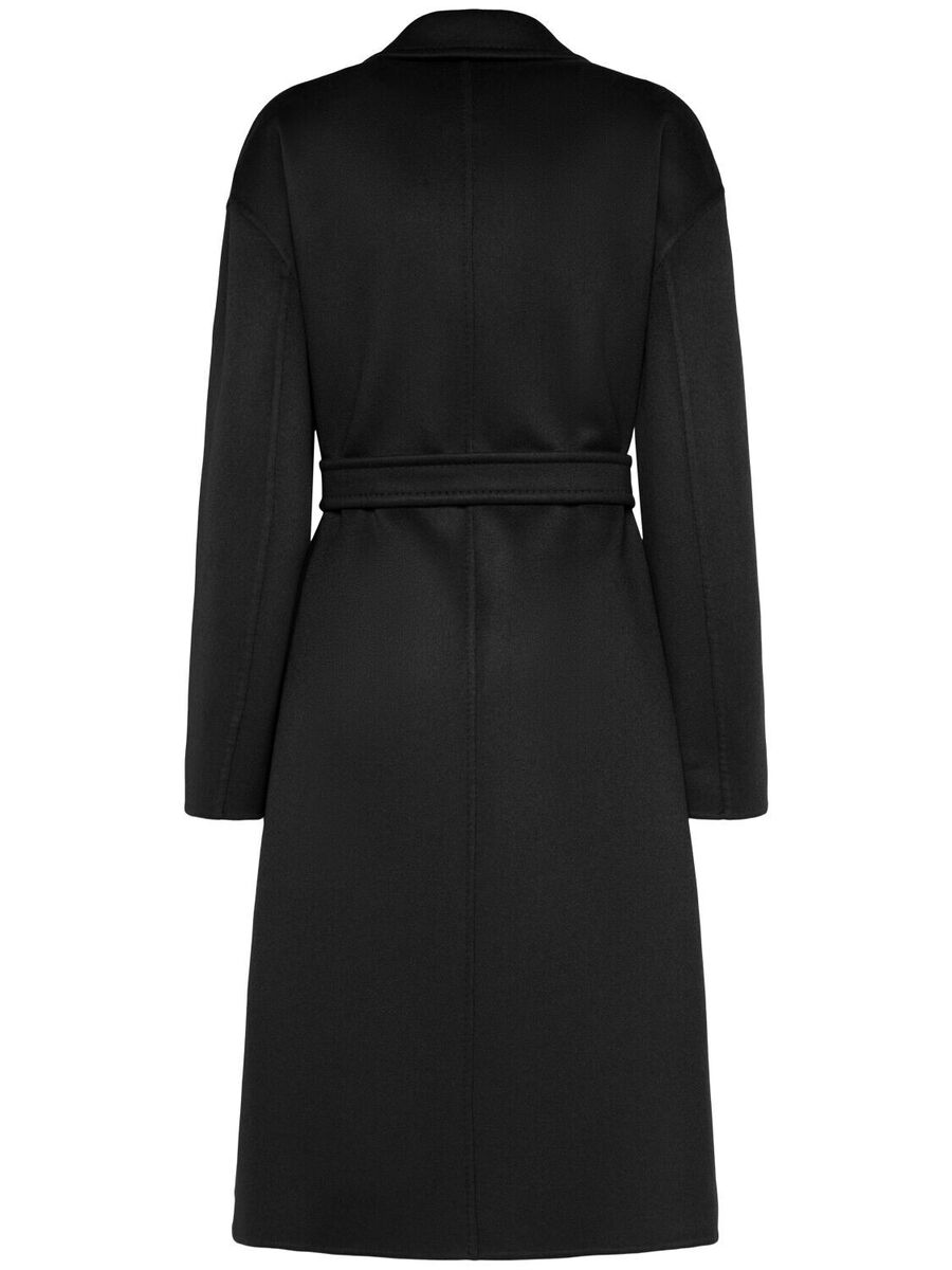 コート MAX MARA Women Coats MELINDA 752 011 BLACK MAX MARA Melinda $6490 Black Cashmere Midi With Belt Coat