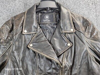 WHET BLU Moto Jacket Women's 4X Brn Soft Leather Comfy Distressed Style WBL 1396