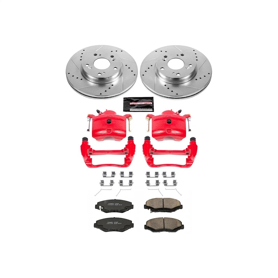 KC6490 Powerstop 2-Wheel Set Brake Kit With Calipers Front for Honda Accord Fit - Imagem 2 de 4