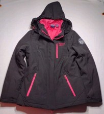 Reebok Women  s Jacket Medium Black And Pink Zip Off Hood Coat Reebok 1895 NWOT